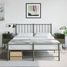 Berkfield Bedside Cabinets 2 Pcs Olive Green 36X39X60.5 Cm Steel