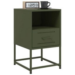 Berkfield Bedside Cabinets 2 Pcs Olive Green 36X39X60.5 Cm Steel - thumbnail 3