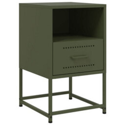 Berkfield Bedside Cabinets 2 Pcs Olive Green 36X39X60.5 Cm Steel - thumbnail 6