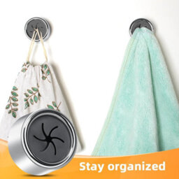 4 Pack Self-Adhesive Towel Holder, No-Drill Kitchen Towel Hook, Round Abs Bathroom Towel Hooks - thumbnail 4