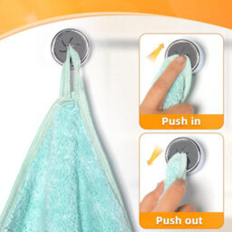 4 Pack Self-Adhesive Towel Holder, No-Drill Kitchen Towel Hook, Round Abs Bathroom Towel Hooks - thumbnail 2