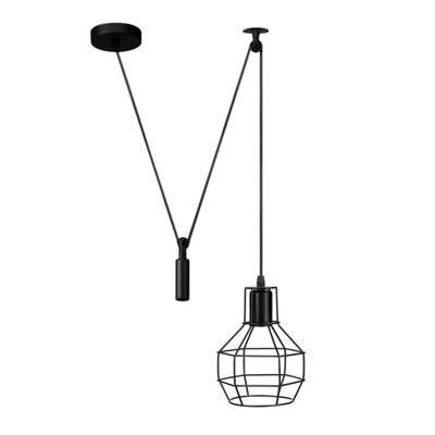 Ledsone Black Industrial Ceiling Light Metal Pendant E27 Retro Chandelier For Living Room & Kitchen - image 1