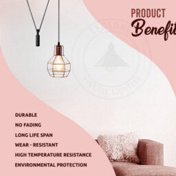Ledsone Black Industrial Ceiling Light Metal Pendant E27 Retro Chandelier For Living Room & Kitchen - thumbnail 5