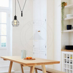 Ledsone Black Industrial Ceiling Light Metal Pendant E27 Retro Chandelier For Living Room & Kitchen - thumbnail 8