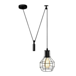 Ledsone Black Industrial Ceiling Light Metal Pendant E27 Retro Chandelier For Living Room & Kitchen - thumbnail 2