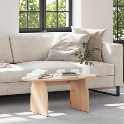 Berkfield Coffee Table Natural 80 X 40 X 35 Cm Solid Pine Wood - image 1