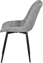 MCC Direct Set Of 2 Light Grey Suede Effect Dining Chairs Plush Padded Upholstered Accent Chair - Alba By Mcc - thumbnail 4