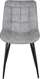 MCC Direct Set Of 2 Light Grey Suede Effect Dining Chairs Plush Padded Upholstered Accent Chair - Alba By Mcc - thumbnail 2