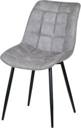 MCC Direct Set Of 2 Light Grey Suede Effect Dining Chairs Plush Padded Upholstered Accent Chair - Alba By Mcc - thumbnail 3