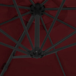 Berkfield Cantilever Umbrella With Steel Pole Bordeaux Red 300 Cm - thumbnail 6
