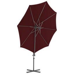 Berkfield Cantilever Umbrella With Steel Pole Bordeaux Red 300 Cm - thumbnail 3
