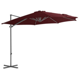 Berkfield Cantilever Umbrella With Steel Pole Bordeaux Red 300 Cm - thumbnail 1
