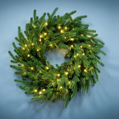 Christmas Tree World The Pre-Lit 60Cm Ultra Mountain Pine Wreath - image 1