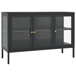 Berkfield Classic Sideboard Anthracite 105X35X70 Cm Steel And Glass