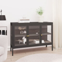Berkfield Classic Sideboard Anthracite 105X35X70 Cm Steel And Glass - thumbnail 2