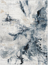 Livabliss Jolie-Abstract Blue Grey Beige Black Modern Marble Living Dining Bedroom Rug 200 X 275 Cm Easy Care, Non Shedding - thumbnail 1