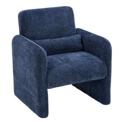 Darphe Modern Accent Chair Armchair With Lumbar Pillow Blue, 73Cm W X 75Cm D X 85Cm H - image 1