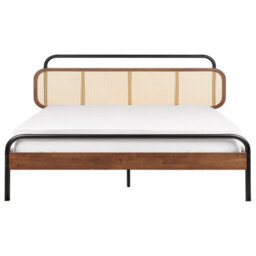 Beliani Bed Rattan Boussicourt 180 X 200 Cm (Eu Super King) Dark Brown - thumbnail 4