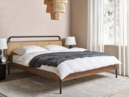 Beliani Bed Rattan Boussicourt 180 X 200 Cm (Eu Super King) Dark Brown - thumbnail 2