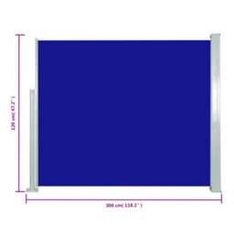Walplus Retractable Side Awning Garden Sun Shade Canopy Gazebo For Back Door, Porch, Patio 120 X 300 Cm Blue - thumbnail 7