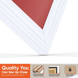 "16X16"" White Swept Vinyl Record Frame With Crimson Mount For 12 Inch Lp Disc - Ak Frames" - thumbnail 3