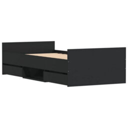 Berkfield Bed Frame With Headboard And Footboard Black 100X200 Cm - thumbnail 8