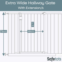 Safetots Extra Wide Hallway Gate, 122Cm - 128Cm, Matt Grey, Pressure Fit Baby Gate For Hallways And Wide Spaces - thumbnail 3