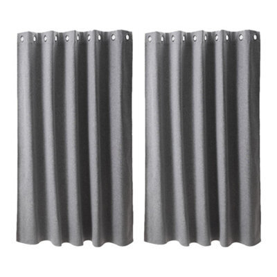 Living And Home Light Gray 2-Piece Blackout Double-Sided Linen/linen-Like Curtain Set, 168Cm X 183Cm - image 1