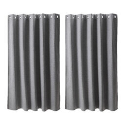 Living And Home Light Gray 2-Piece Blackout Double-Sided Linen/linen-Like Curtain Set, 168Cm X 183Cm - thumbnail 1