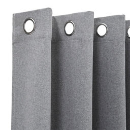 Living And Home Light Gray 2-Piece Blackout Double-Sided Linen/linen-Like Curtain Set, 168Cm X 183Cm - thumbnail 5