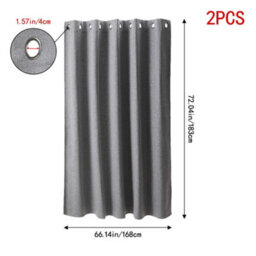 Living And Home Light Gray 2-Piece Blackout Double-Sided Linen/linen-Like Curtain Set, 168Cm X 183Cm - thumbnail 8