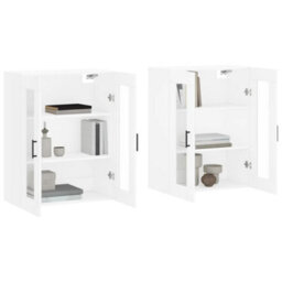 Berkfield Wall Mounted Cabinets 2 Pcs White Engineered Wood - thumbnail 3