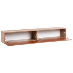 Wyld And Coco Wall-Mounted Tv Stand Red Brown For Tvs Up To 70 Inch With Two Hidden Cabinets - thumbnail 5