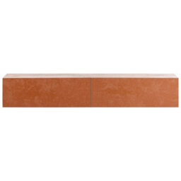 Wyld And Coco Wall-Mounted Tv Stand Red Brown For Tvs Up To 70 Inch With Two Hidden Cabinets - thumbnail 1