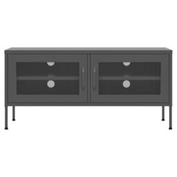 Walplus Tv Stand Cabinet Tv Unit Anthracite 105X35X50 Cm Steel With Storage Shelve - thumbnail 3