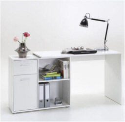 Amos Mann Furniture Carla Corner Flexi Desk White With Drawers 360-001Wht - thumbnail 3