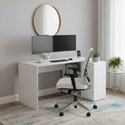 Amos Mann Furniture Carla Corner Flexi Desk White With Drawers 360-001Wht - thumbnail 4