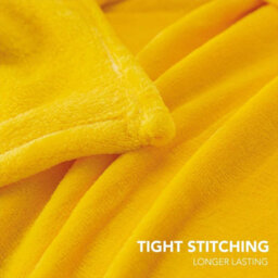 Keplin Flannel Fleece Throw Blanket 130 X 150Cm, Mustard - thumbnail 2