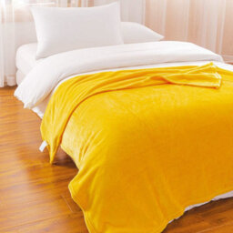 Keplin Flannel Fleece Throw Blanket 130 X 150Cm, Mustard - thumbnail 4