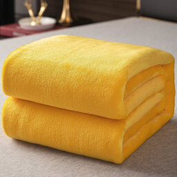 Keplin Flannel Fleece Throw Blanket 130 X 150Cm, Mustard - thumbnail 6