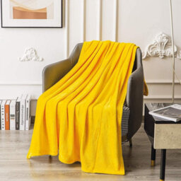 Keplin Flannel Fleece Throw Blanket 130 X 150Cm, Mustard - thumbnail 5
