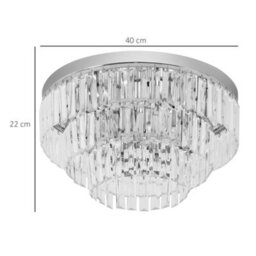 Homcom Crystallite Ceiling Light Modern Chandelier W/ 7 E14 Fittings Bedroom - thumbnail 3