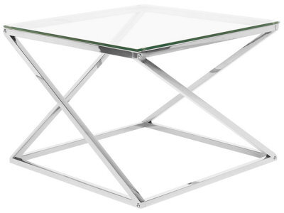 Beliani Coffee Table Beverly Glass Silver - image 1