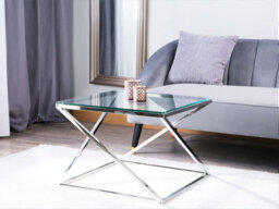 Beliani Coffee Table Beverly Glass Silver - thumbnail 2