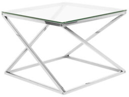 Beliani Coffee Table Beverly Glass Silver