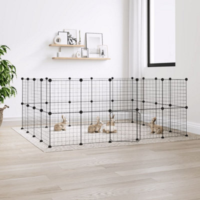 Walplus 36-Panel Pet Cage With Door Black 35X35 Cm Steel - image 1