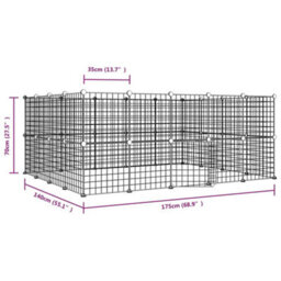 Walplus 36-Panel Pet Cage With Door Black 35X35 Cm Steel - thumbnail 4
