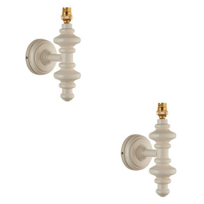 Loops Elegant 2 Pack Dimmable Satin Almond Wall Lights - Wooden Sconces For Modern Homes - image 1