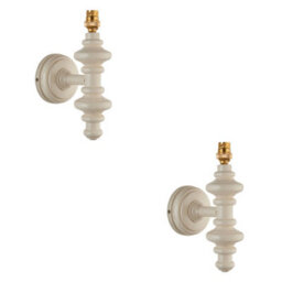 Loops Elegant 2 Pack Dimmable Satin Almond Wall Lights - Wooden Sconces For Modern Homes