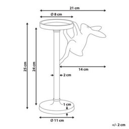 Beliani Candle Holder Kosor Metal 25 Cm Gold - thumbnail 3